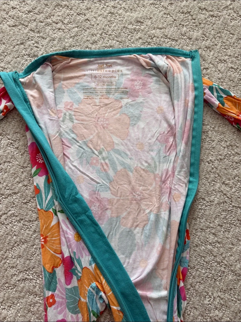 Little Sleepies Beachy Blooms Zippy